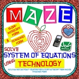 Maze - System of Equations: Solve with TECHNOLOGY (Graphin