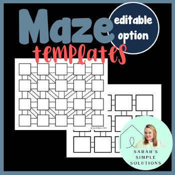 Preview of Maze Templates {DIGITAL and PDF Files-EDITABLE}
