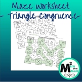 Maze Worksheet - Triangle Congruence (SSS, SAS, ASA, HL)