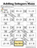 Maze Worksheets - Adding, Subtracting, Mult and Div Intege