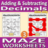 Maze Worksheets - Adding and Subtracting with Decimals (3)