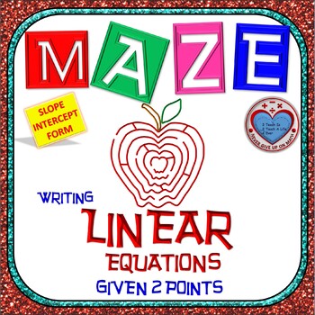 Preview of Maze - Write Linear Equation from 2 points (Slope-Intercept Form)