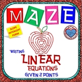 Maze - Write Linear Equation from 2 points (Slope-Intercept Form)