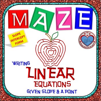 Preview of Maze - Write Linear Equation from Slope and a Point (Slope-Intercept Form)