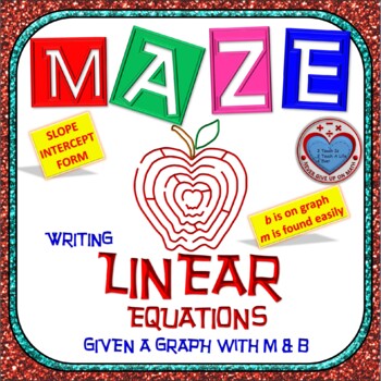 Preview of Maze - Write Linear Equation from graph - use m and b (Slope Intercept Form)