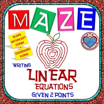 Preview of Maze - Write Linear Equations from 2 points (Slope-Intercept & Standard Form)