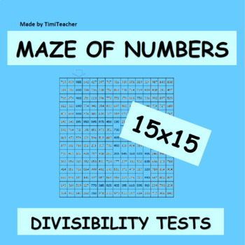Preview of Maze of Numbers_4, Multiplication Table, Divisibility Tests, Printable Workseets