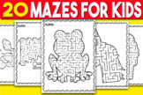 Mazes Puzzle Book for Kids & Solutions Dolphin, Pumpkin, I