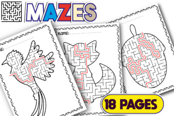 Preview of Mazes Puzzle Book for Kids & Solutions Rabbit, Duck, Eggs, Ox, Giraffe, Icecream