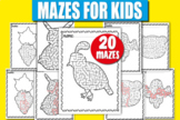 Mazes Puzzle Book for Kids with Solutions | Ant, Rabbit, C