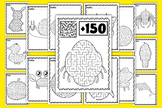 Mazes Puzzle Book with Solutions, vehicles, Animals, Fruit