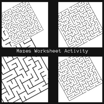 Preview of Mazes Worksheet Activity With solution/end of year activities