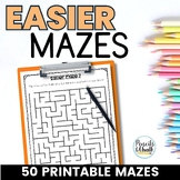 Printable Mazes for Early Finishers Activities - 50 Easy M