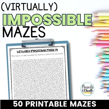 Preview of Printable Maze Puzzles for Fast or Early Finishers Activities | 50 Extreme Mazes