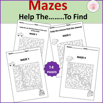 Preview of Mazes with Solutions | Help the... Find Their - Mazes Activities