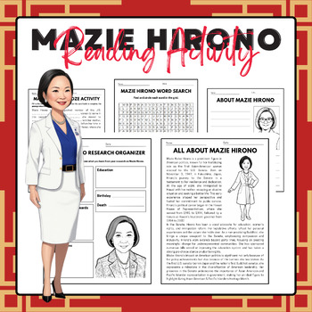 Preview of Mazie Hirono - Reading Activity Pack | AAPI Heritage Month Activities