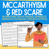 McCarthyism & Red Scare: Informational Passages & Workshee