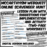 McCarthyism Webquest with Digital Option