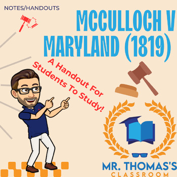 Preview of McCulloch v. Maryland (1819) Graphic Handout