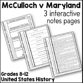 McCulloch v Maryland Interactive Notes Pages