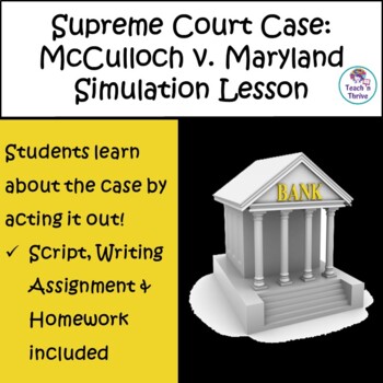 Preview of McCulloch v. Maryland Supreme Court Case Simulation: Students Become Justices!