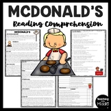 History of McDonald's Reading Comprehension Worksheet 1950