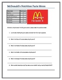 McDonald's Nutrition Facts with Statistics, Mode, Median, 