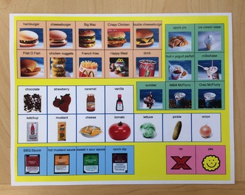 Preview of McDonalds Picture Menu