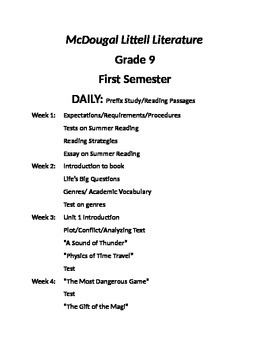 Preview of McDougal Littell Grade 9 (Common Core) Syllabus