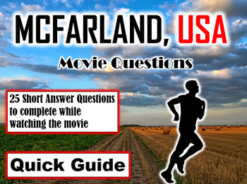Preview of McFarland, USA (2015) - 25 Movie Questions with Answer Key (Quick Guide)