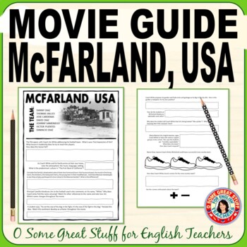 Preview of McFarland USA Movie Guide with Comprehension Analysis and Reflection Questions