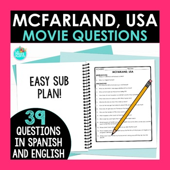 Preview of McFarland, USA Questions in Spanish and English