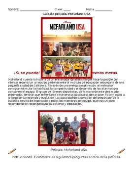 Mcfarland Usa Spanish Worksheet Answers