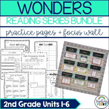 Preview of 2nd Grade Wonders Focus Wall, Practice Pages & Worksheets - Whole Year Bundle