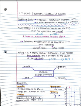 Preview of McGraw-Hill 7th Grade Math Note Outlines Ch. 1-3