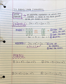 Preview of McGraw-Hill 7th Grade Math Notes Outlines Ch. 4 - 7