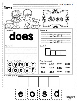Kindergarten Wonders: Phonics and Sight Word Worksheets for the Whole Year