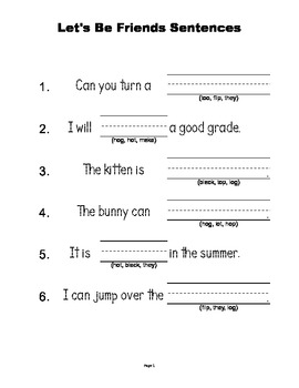 McGraw Hill Reading Wonders © 1st Grade Unit 1 Week 4 Sentences by Dana ...