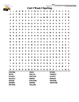 mcgraw hill reading wonders 4th grade unit 3 week 3 spelling word search
