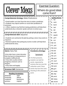 Preview of McGraw Hill Reading Wonders Unit 1 4th Grade Weekly Focus Sheets