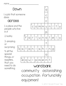 words of wonders: crossword answers