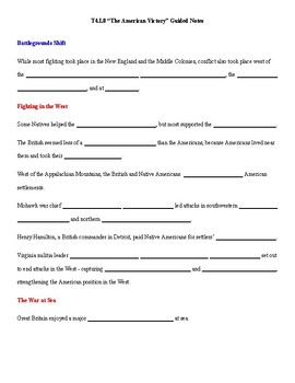 Preview of McGraw Hill US History: Early Years - Topic 4 Lesson 8 Guided Notes