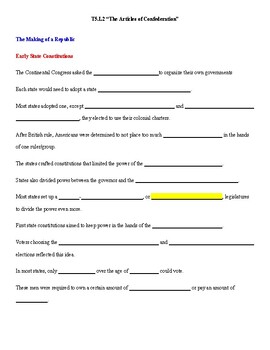 Preview of McGraw Hill US History: Early Years - Topic 5 Lesson 2 Guided Notes