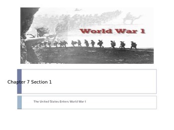 Preview of McGraw Hill US History and Geography Ch 7 Lesson 1 The U.S. Enters WWI
