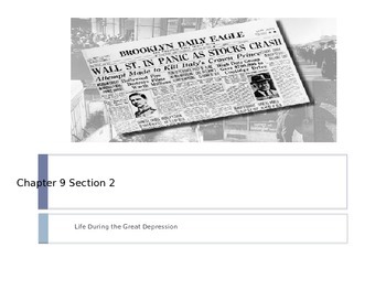 Preview of McGraw Hill US History and Geography Ch 9 Lesson 2 Life During Great Depression