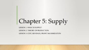 Preview of McGraw Hill Understanding Economics Chapter 5 Supply Powerpoint Slides