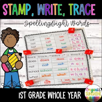 Preview of 1st grade Spelling Activities | Read, Trace, Write and Stamp| Word Work