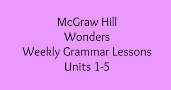 Preview of McGraw Hill WONDERS 5th Grade GRAMMAR Slides