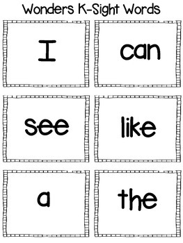 kindergarten sight words flash cards printable free