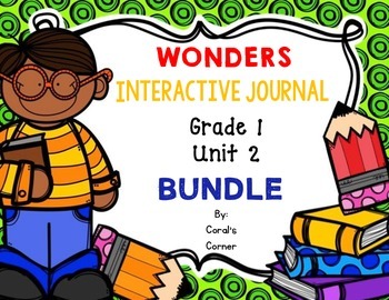 Preview of Wonders Reading 2017 1st Grade Interactive Notebook Unit 2 Bundle